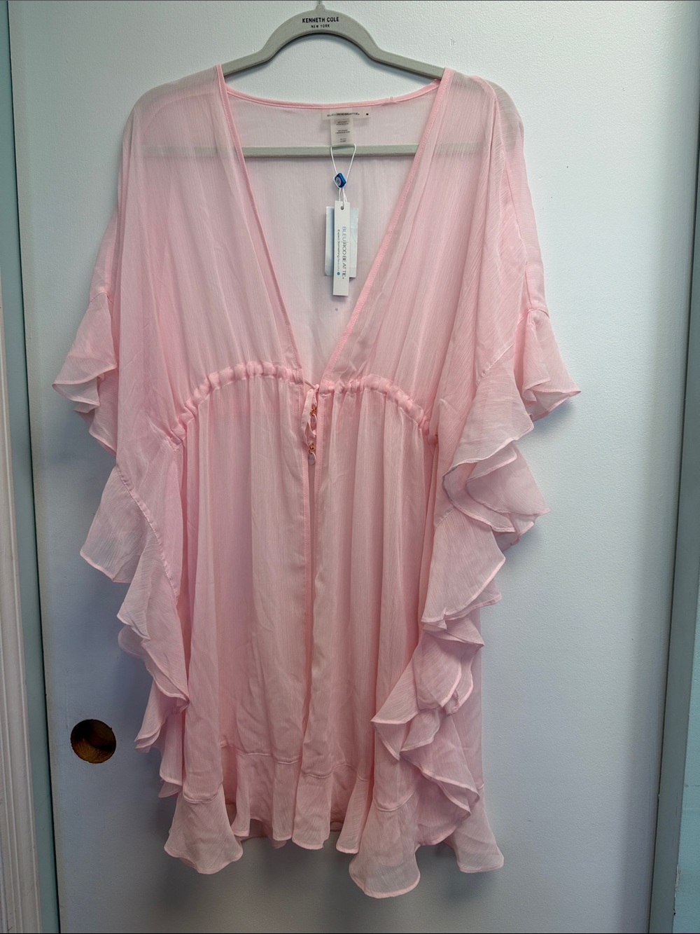 Bleu Rod Beattie Pale Pink Ruffle Swim Coverup